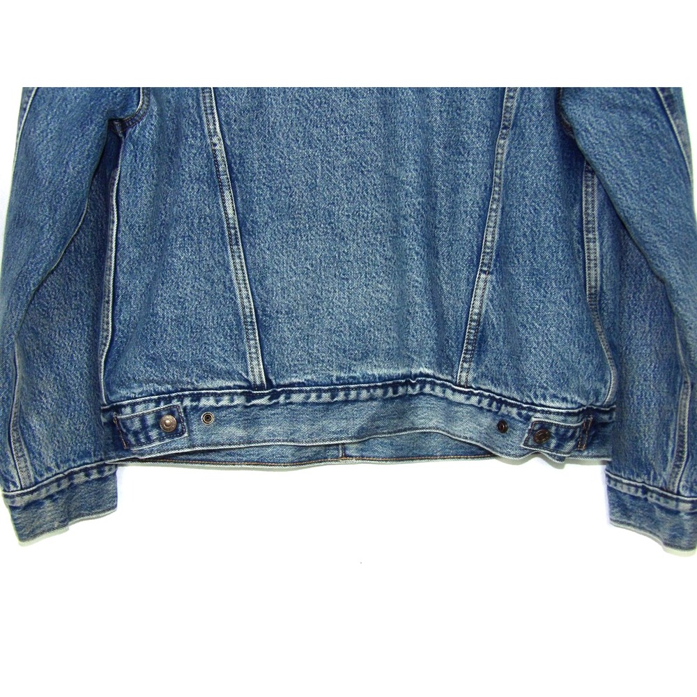 Levi's Premium Denim Sherpa Lined Snap Blue Trucker Jacket Women's Large - Picture 7 of 9